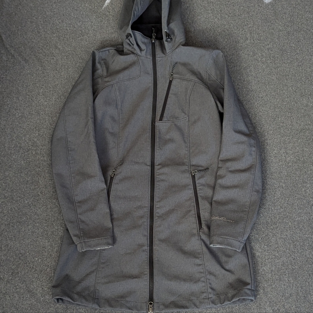 Eddie Bauer Soft Shell Trenchcoat Light Grey XS